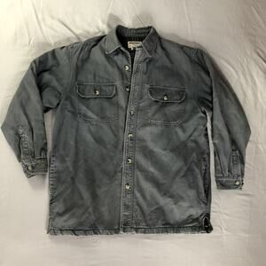 VTG High Sierra Chore Coat Grey Mens Medium Fleece Flannel Lined Canvas Barn 90s